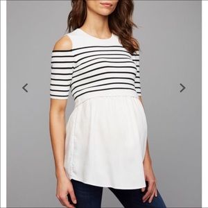 A Pea In The Pod Maternity Cold Shoulder Top